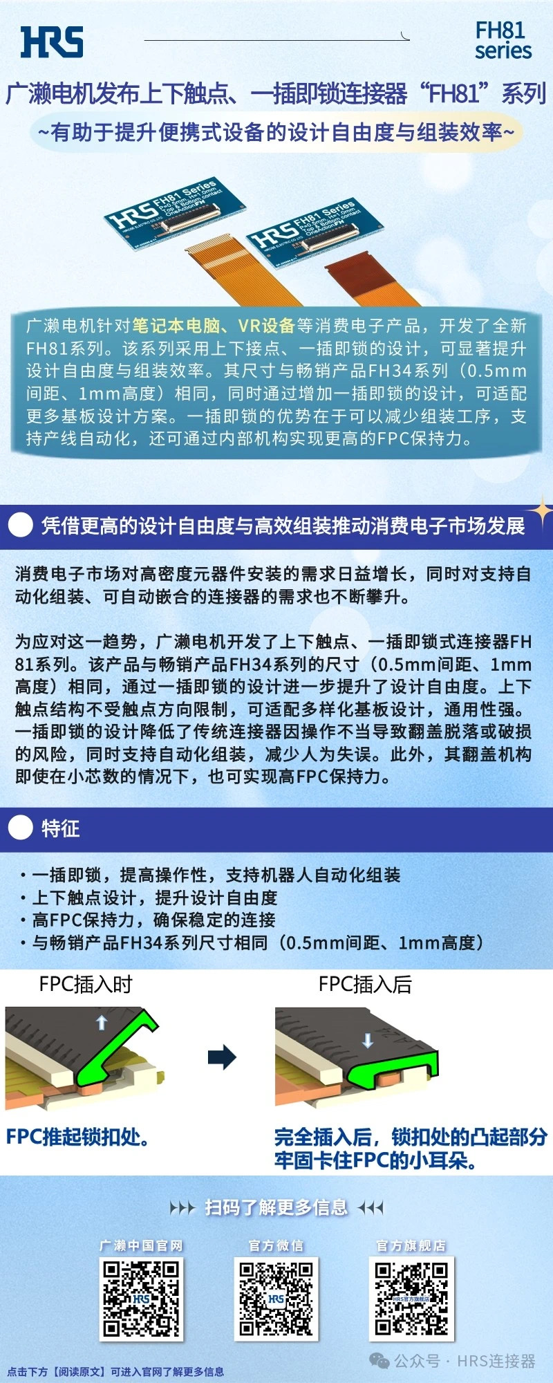 【新品發(fā)布】廣瀨電機發(fā)布上下觸點、一插即鎖連接器“FH81”系列